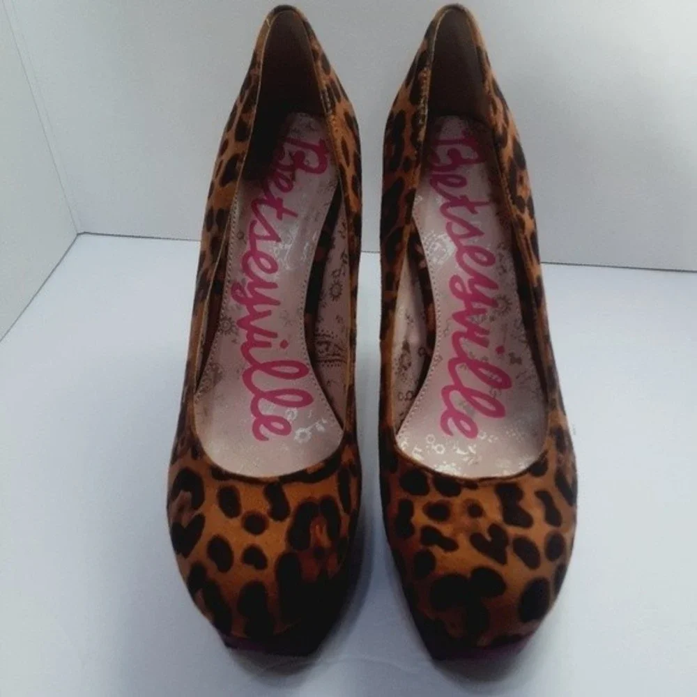 Betseyville By Betsey Johnson Leopard Platform Stiletto Heels US 9.5 Sexy High